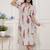 Miravan womens off white flower printed cotton flex maxi dress