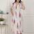 Miravan womens off white flower printed cotton flex maxi dress