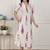 Miravan womens off white flower printed cotton flex maxi dress