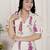 Miravan womens off white flower printed cotton flex maxi dress