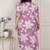 Miravan womens plus size pink floral print puff sleeve pure cotton fit flare butterfly maxi dress