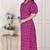 Miravan womens magenta floral printed cotton dress with one side pocket