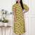 Miravan women's yellow printed puff sleeve floral  maxi party dress