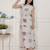 Miravan womens off-white animal printed asymmetric neck a-line maxi dress