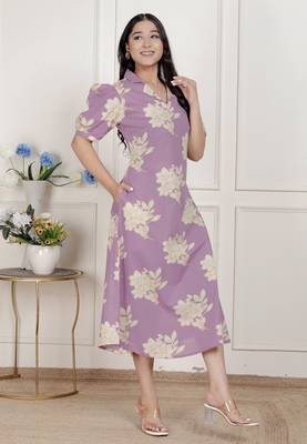   womens lavender floral printed a-line maxi dress 3