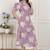 Miravan womens lavender floral printed a-line maxi dress