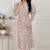 Miravan womens puff sleeve pure cotton printed maxi dress