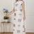 Miravan womens off-white animal printed asymmetric neck a-line maxi dress