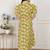 Miravan women's yellow printed puff sleeve floral  maxi party dress