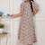 Miravan womens puff sleeve pure cotton printed maxi dress