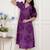 Miravan womens purple bandhni printed a-line maxi dress