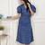 Miravan womens floral print collar-neck puff sleeves a-line maxi dress