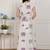 Miravan womens off-white animal printed asymmetric neck a-line maxi dress