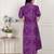 Miravan womens purple bandhni printed a-line maxi dress