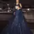 Navy Blue Net Lehenga with Heavy Sequins and Dori Work | Designer Party Wear Wedding Lehenga Choli with Blouse