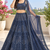 Navy Blue Net Lehenga with Heavy Sequins and Dori Party