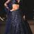 Navy Blue Net Lehenga with Heavy Sequins and Dori Work | Designer Party Wear Wedding Lehenga Choli with Blouse