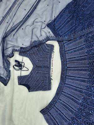 Navy Blue Net Lehenga with Heavy Sequins and Dori Party 3