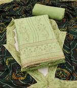 Women's light green unstitched thread handwork embroidery premium roman cotton dress material (msmfc11584d)