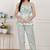 Miravan green round neck pure cotton printed kurti set for women