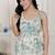Miravan green round neck pure cotton printed kurti set for women