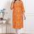 Miravan womens yellow bandhani printed straight kurti