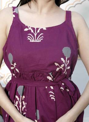   womens floral printed pure cotton a-line kurti and palazzo set 3
