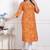Miravan womens yellow bandhani printed straight kurti