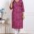 Miravan womens bandhej printed rayon kurti magenta