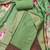 Women's light green unstitched thread embroidery handwork glass organza dress material (msmfc11588b)