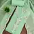 Women's light green thread sequence embroidery chanderi cotton dress material