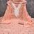 Women's peach unstitched foil print embroidered modal chanderi dress material (mt653pch)