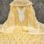 Women's yellow unstitched foil print embroidered modal chanderi dress material (mt653ylw)