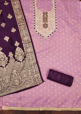 Women's purple weaving handwork simmar dress material 2