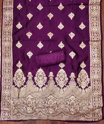 Women's purple weaving handwork simmar dress material 4