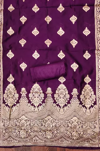 Women's purple weaving handwork simmar dress material