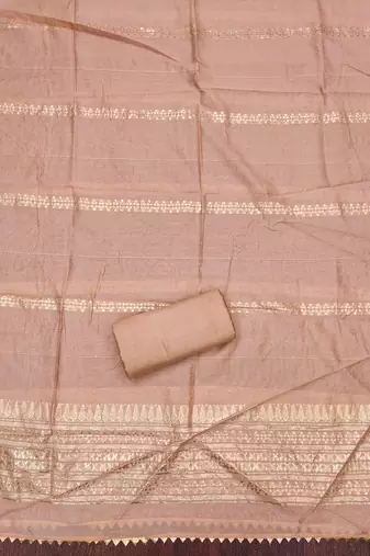 Women's peach weaving handwork simmar dress material