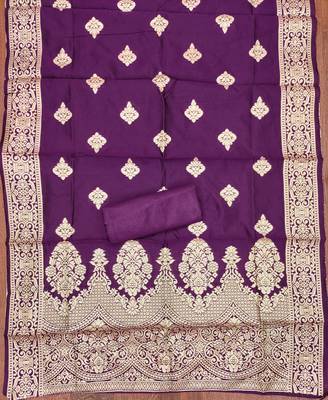 Women's purple weaving handwork simmar dress material 4