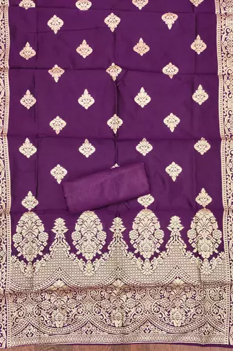 Women's purple weaving handwork simmar dress material