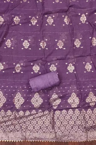 Women's purple weaving handwork simmar dress material
