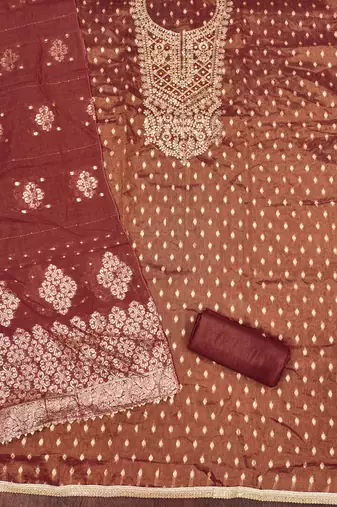 Women's rust weaving handwork simmar dress material