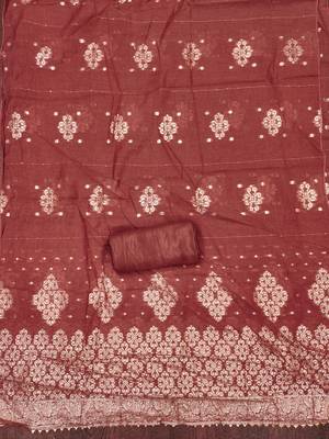 Women's rust weaving handwork simmar dress material 4