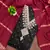 Women's black weaving embroidered modal dress material