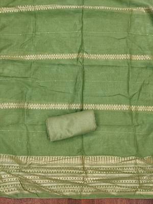 Women's green weaving embroidered modal dress material 4