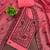Women's pink unstitched thread embroidery chanderi cotton dress material (mt661pnk)