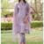 Silk blend lavender casual wear embroidery work readymade salwar suit