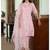 Silk blend pink casual wear embroidery work readymade salwar suit