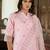 Silk blend pink casual wear embroidery work readymade salwar suit