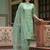 Silk blend pista casual wear embroidery work readymade salwar suit