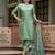Silk blend pista casual wear embroidery work readymade salwar suit